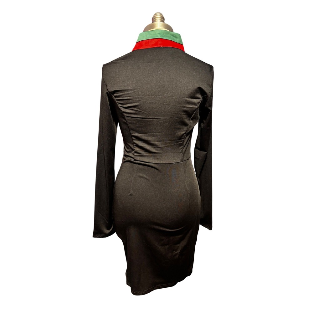 Francesca Bettini Made in Italy Red Green Stripe Zip Front Dress NWOT Small - Picture 3 of 11